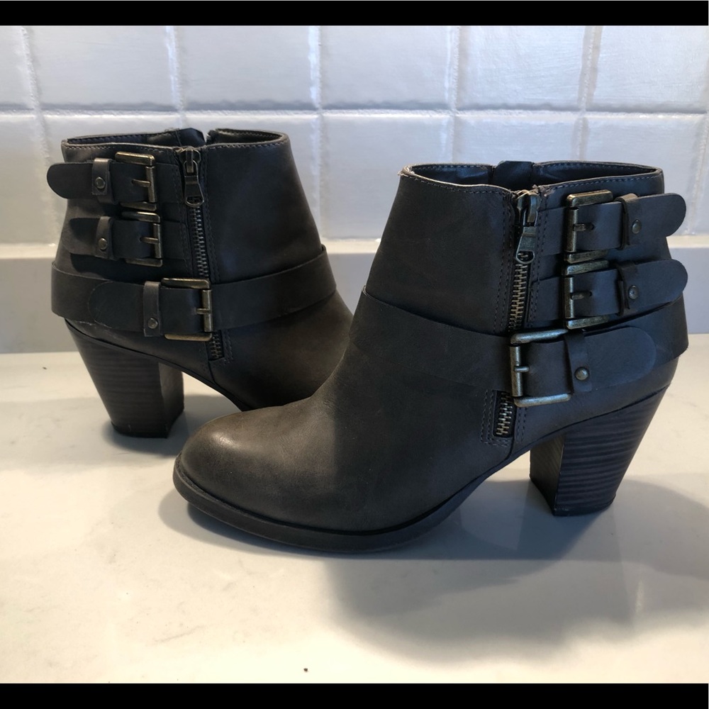 Stylish multi buckle ankle booties